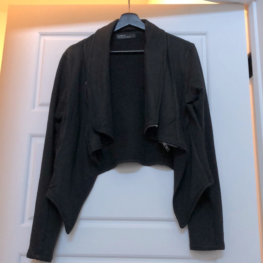 COPY - EUC Benjamin Jay crop jacket. Black cotton/modal/spandex.